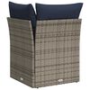 vidaXL Garden Sofa with Cushion 4 pcs Grey and navy Poly rattan