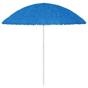 vidaXL Hawaii Beach Parasol | Blue | Polyester | Large | Adjustable Armrests