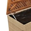 vidaXL Garden Storage Box Beige 110x50x54 cm Poly Rattan Acacia Wood