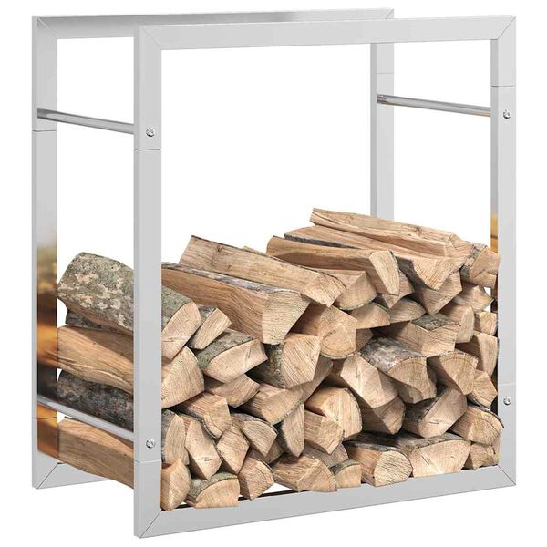 vidaXL Firewood Rack 50x28x56 cm Stainless Steel