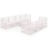 vidaXL 8 Piece Garden Lounge Set White Solid Pinewood