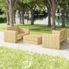 vidaXL 3 Piece Garden Lounge Set Impregnated Solid Wood Pine