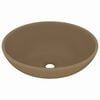 vidaXL Luxury Basin Oval-shaped Matt Cream 40x33 cm Ceramic