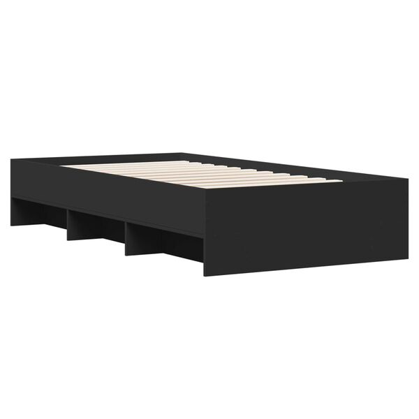 vidaXL Bed Frame without Mattress Black 100x200 cm Engineered Wood