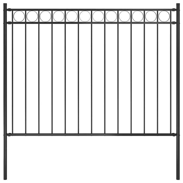 vidaXL Garden Fence Steel 1.7x1 m Black