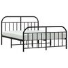 vidaXL Metal Bed Frame without Mattress with Footboard Black 180x200cm