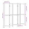 vidaXL Room Divider 5 Panels White Solid Wood Paulownia