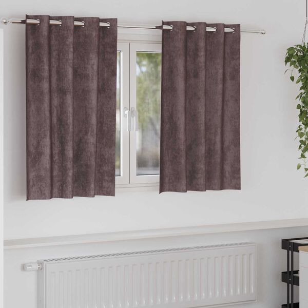 vidaXL Velvet Curtains with Curtains 2 pcs Brown 140 x 140 cm Velvet