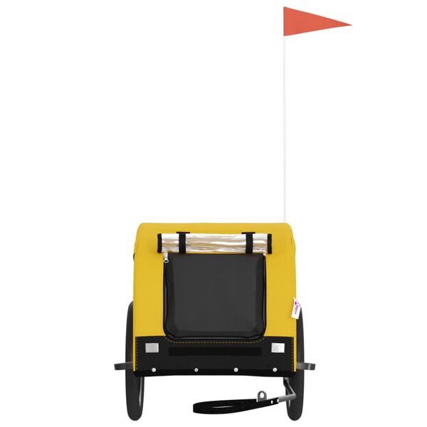 vidaXL Pet Bike Trailer Yellow and Black Oxford Fabric and Iron