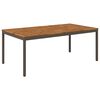 vidaXL Garden Dinner Table Natural and Coffee 196 x 100.5 x 75 cm