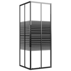 vidaXL Stripe Shower Cabin ESG 80x80x180 cm Black