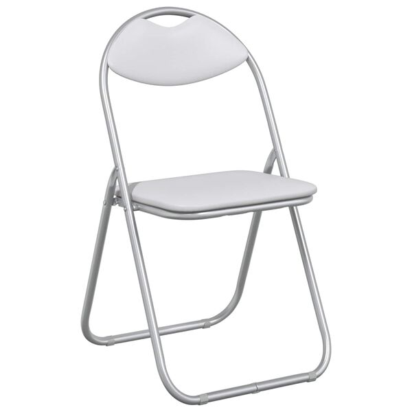 vidaXL Folding Chair 8 pcs White and Grey 48 x 43.5 x 81 cm