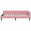 vidaXL Corner Bed Frame with Headboard Pink 90 cm x 190 cm Velvet