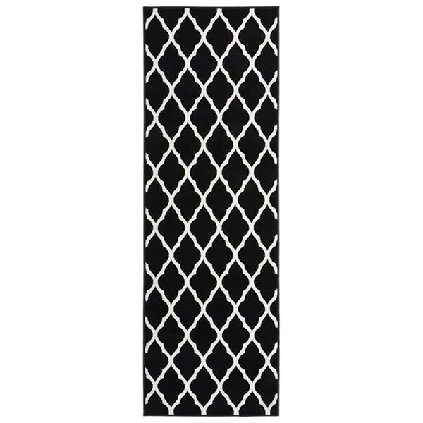 vidaXL Runner Rug BCF Black and White 100x400 cm