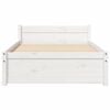 vidaXL Bed Frame without Mattress White Solid Wood 90x190 cm Single Single