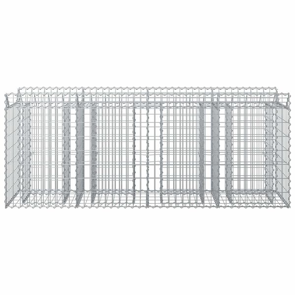 vidaXL Gabion Raised Bed 2 pcs Silver 200 x 50 x 80 cm