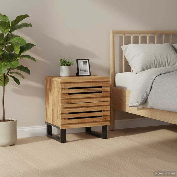 vidaXL Bedside Cabinets 2 pcs 40x34x46 cm Solid Wood Rough Mango
