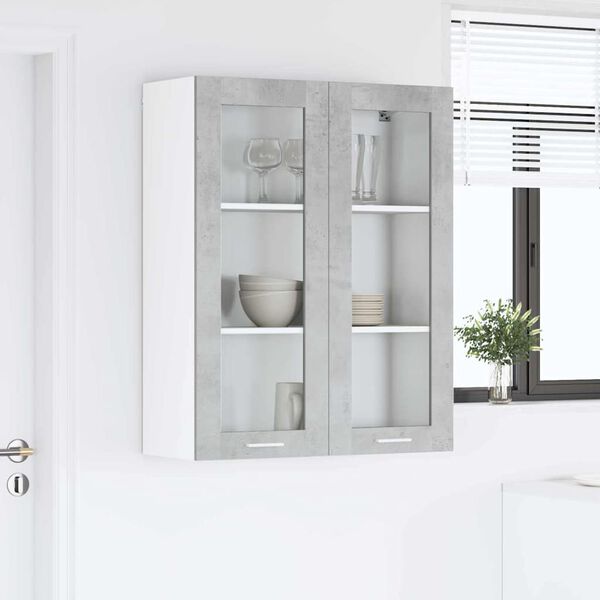 vidaXL Hanging Cabinet Concrete Grey 80 x 31 x 100 cm Engineered Wood
