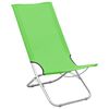 vidaXL Folding Beach Chairs 2 pcs Green Fabric