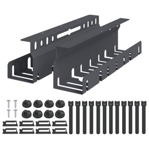 vidaXL Under Desk Cable Management Tray 2 pcs Anthracite