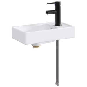 vidaXL Bathroom Wash Basin Matte Black 40.5 x 22.5 x 11.5 cm Metal