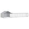 vidaXL Chicken Coop with Roof and Yard 2 pcs Silver 7 x 2 x 1.5 m
