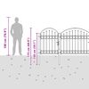 vidaXL Garden Fence Gate with Arched Top Grey 4 x 1.25 m Steel
