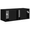 vidaXL TV Wall Cabinet Black 78.5 x 31 x 29.5 cm Engineered Wood