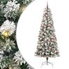 vidaXL Artificial Hinged Christmas Tree Green and White 240 cm