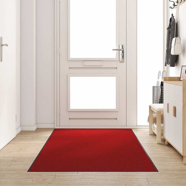 vidaXL Doormat Red and Black 120 x 300 cm Polypropylene and vinyl