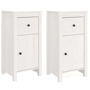 vidaXL Sideboards 2 pcs White 40x35x80 cm Solid Wood Pine