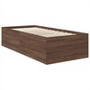 vidaXL Bed Frame with Headboard Brown Oak 90 x 190 cm Engineered Wood