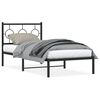 vidaXL Metal Bed Frame without Mattress with Headboard Black 90x190cm