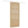 vidaXL Sliding Door Natural and White 86 x 198.5 cm Solid Pine Wood