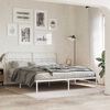 vidaXL Metal Bed Frame without Mattress with Headboard White 193x203cm