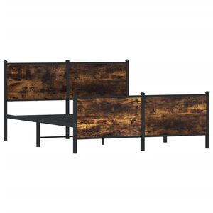 vidaXL Metal Bed Frame without Mattress Smoked Oak 150x200 cm King Size