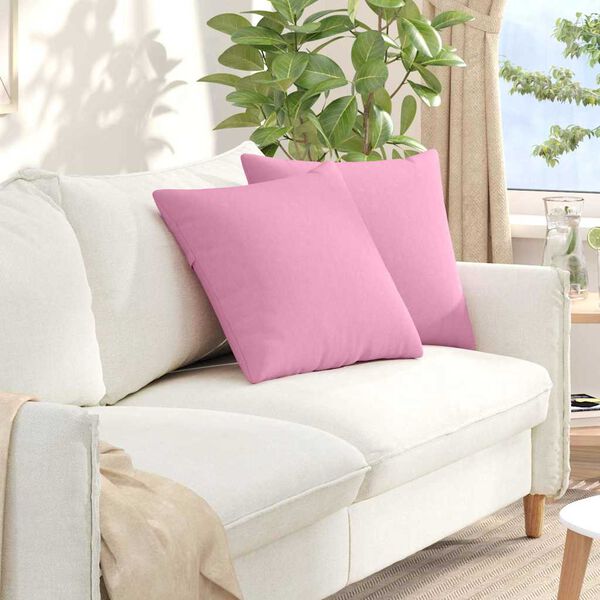 vidaXL Sofa Pillows 2 pcs Pink 50 x 50 cm Fabric