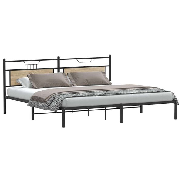 vidaXL Bed Frame without Mattress Sonoma Oak 200x200 cm Engineered Wood