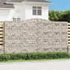 vidaXL Arched Gabion Basket 400x30x220/240 cm Galvanised Iron