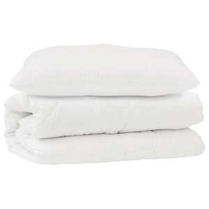 vidaXL Duvet Set with Pillow 2 pcs White Microfibre