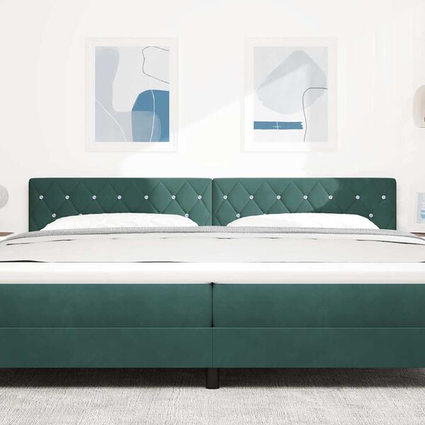 vidaXL Headboard with Headboard Dark Green 200 cm Faux Leather
