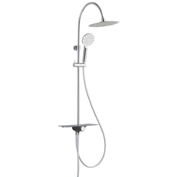 SCH&Uuml;TTE Overhead Shower Set with Tray AQUASTAR Chrome-Anthracite
