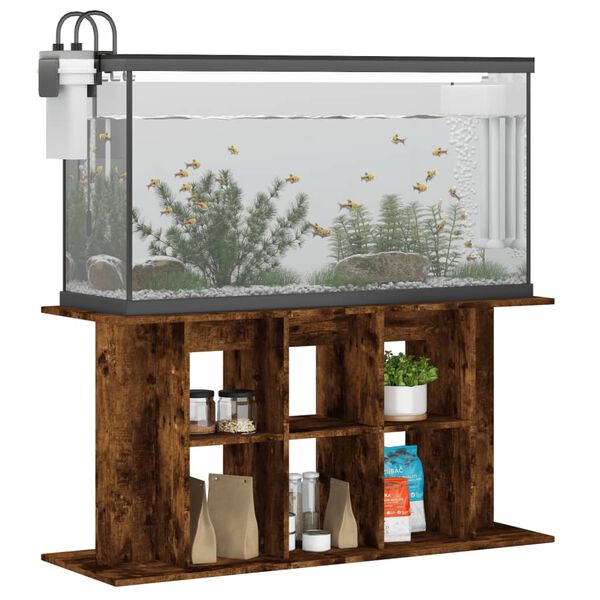 vidaXL Aquarium Stand Smoked Oak 120x40x60 cm Engineered Wood