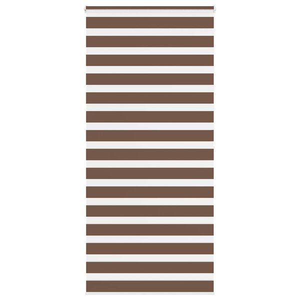 vidaXL Zebra Blind Brown 110x200 cm Fabric Width 105.9 cm Polyester
