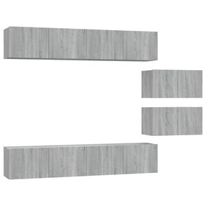 vidaXL 4 Piece TV Cabinet Set Grey Sonoma Engineered Wood