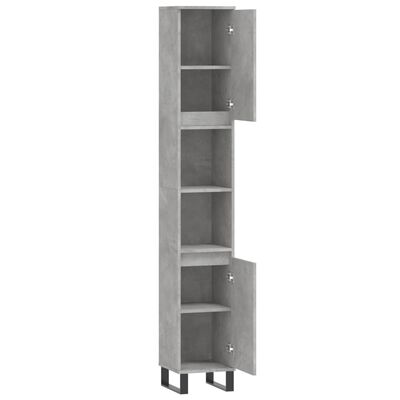 vidaXL Bathroom Cabinet Concrete Grey 30x30x190 cm Engineered Wood