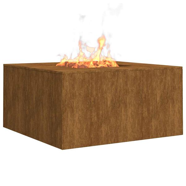 vidaXL Fire Pit 60x60x30 cm Corten Steel