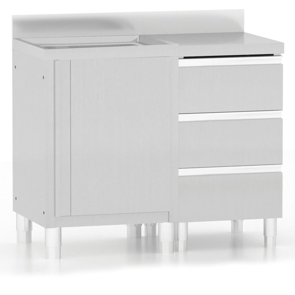 vidaXL Commercial Kitchen Cabinets 2 pcs Stainless Steel vidaXL