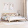 vidaXL Bed Frame with Headboard Brown 180 x 200 cm Solid Pine wood