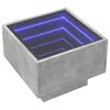 vidaXL Bedside Table with Infinity LED Concrete Grey 40x40x30 cm
